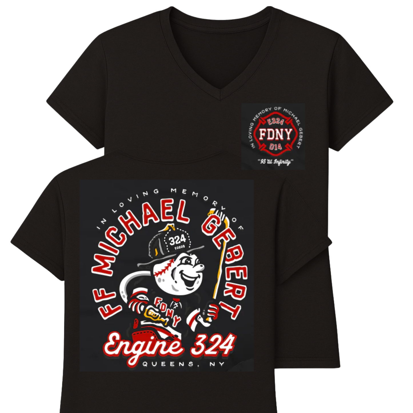 Women's V-Neck Tee - Mikey Gebert Memorial Tshirt